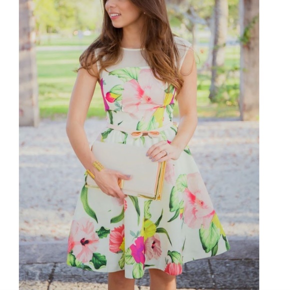 Ted Baker London Iberis Floral Fit & Flare Dress - Picture 16 of 16